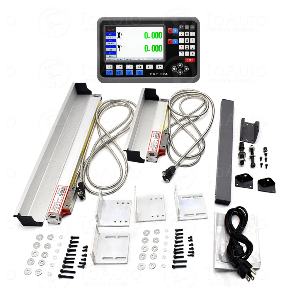 2 Axis 1μm / 5μm LCD Display Digital Readout DRO / Linear Scale mm/inch Mode for Millers Lathes Boring machines Encoder Sensor