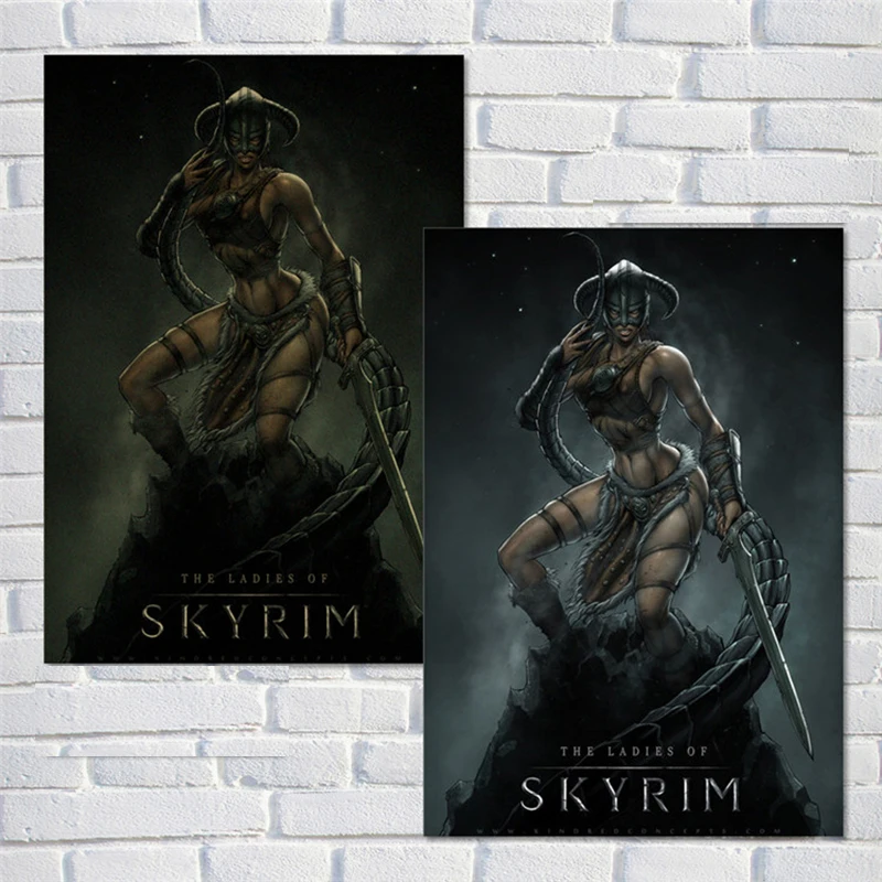 Skyrim The Elder свитки игра плакаты белая крафт-бумага ВИНТАЖНЫЙ ПЛАКАТ и печатная графика стены искусства плакат QT631