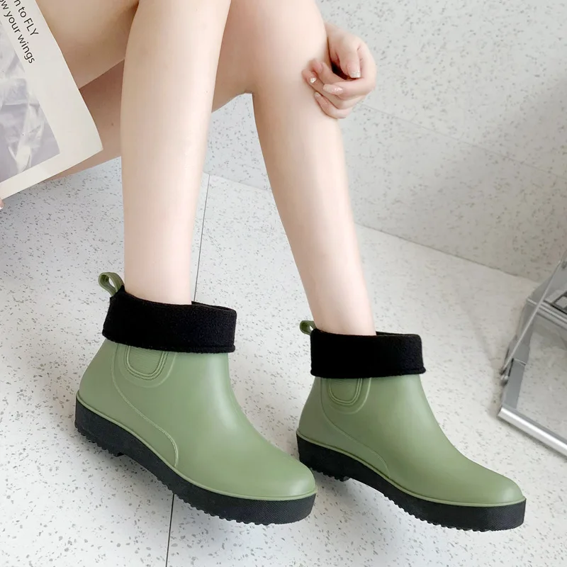 Winter Rain Boots for Women Warm Outdoor Fishing Boots Waterproof Working  Shoes Fashion Slip-on Rubber Booties Women Galoshes - AliExpress