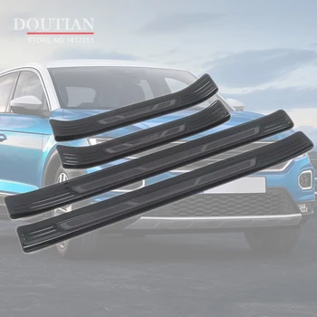 

4Pcs Stainless steel Door Sill Scuff Plate Guards Protector For Volkswagen VW T roc T-roc 2018 2019 2020 Interior Accessories