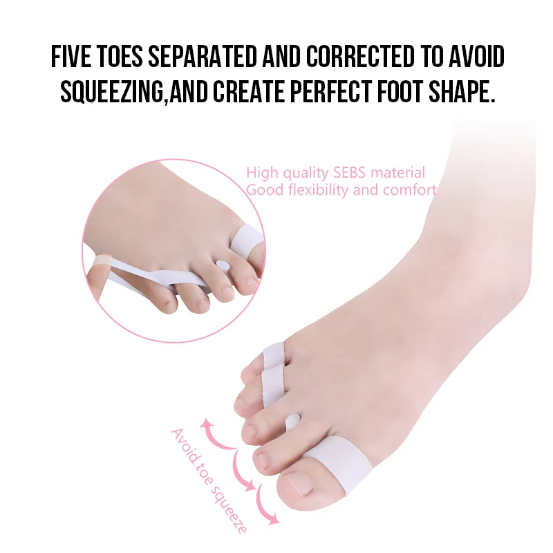2pcs 1pair Gel Silicone Bunion Corrector Toe Separators Straightener Spreader Foot Care Tool Hallux Valgus Pro Massager Tool