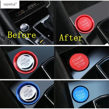 

Lapetus Accessories For Volkswagen VW Tiguan MK2 2016 - 2020 Start Stop Engine Push Button Key Decoration Ring Cover Kit Trim
