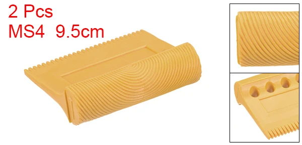 9.5cm MS4 2Pcs Uxcell 1-2 шт. 9,5 см/5-дюймовый MS4/MS4S/MS25 краска под дерево резиновая инструментов зерна узор картины для украшения стен, сделай сам, желтый/зеленый - Цвет: 9.5cm MS4 2Pcs