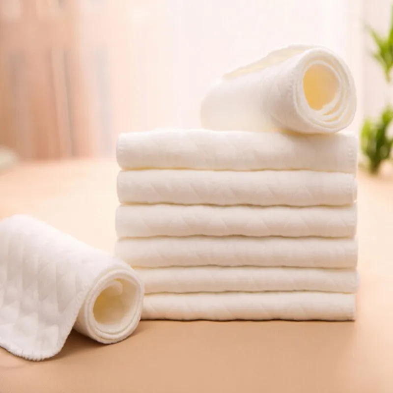 

10pcs/lot Baby Washable Reusable 3 Layers Baby Cloth Diaper Insert Super Absorbency Microfiber Nappy Liners LA870115