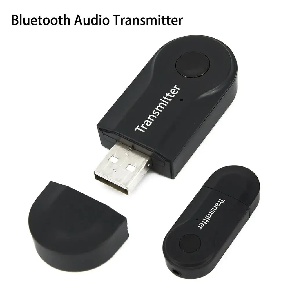 Черный 3,5 мм Беспроводной Bluetooth передатчик 2-в-1 A2DP-Audio-Cinch 3,5 мм AUX+ USB Адаптер HUB Hi-Fi - Название цвета: Черный