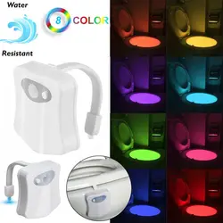 Lumière de cuvette de toilette à LED 8 modes détection automatique du corps, lampe de nuit à Led avec capteur de mouvement, rétro éclairage étanche pour salle de bains 