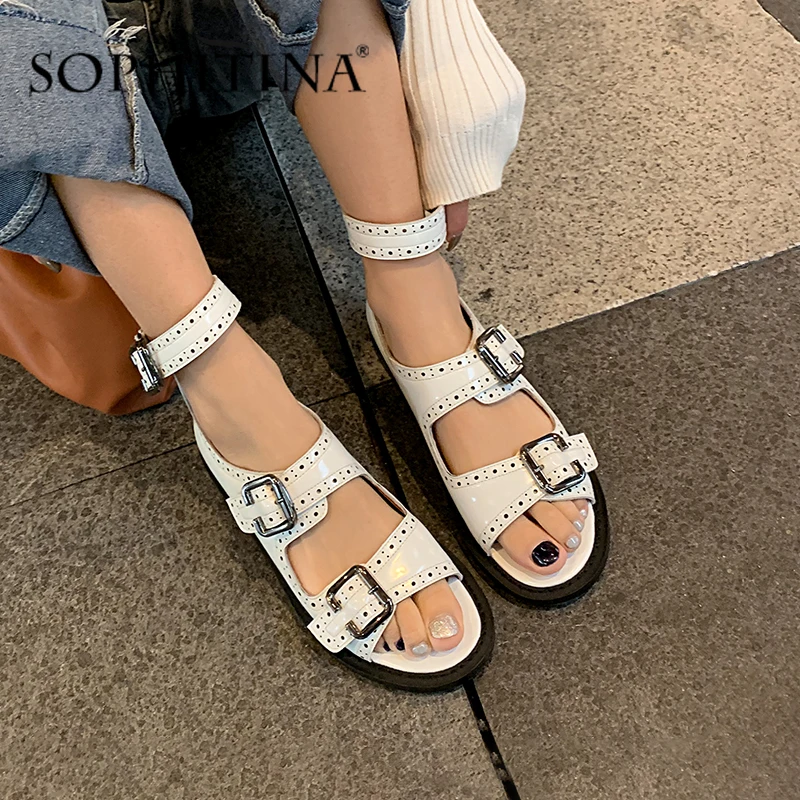 SOPHITINA/Новые сандалии в римском стиле Высококачественная обувь из коровьей кожи