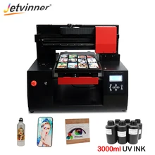 

Jetvinner Automatic A3 UV Printer with UV ink set 3060 Flatbed Printer for Bottle Cylinder Phone Case Leather Wood Printing