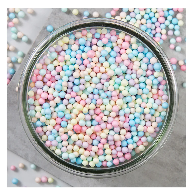 

New 4-6mm Mini Macaron Foam Ball Particles Environmentally Friendly Fading Slime Gift Box Filling Particles Jewelry Decoration