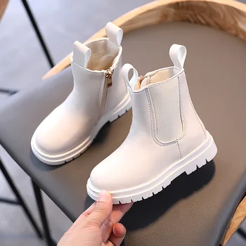 

Autumn 2020 New Children's Martin Boots Winter Pu Leather Boy Shoes Fashion Snow Boots Girls Plush Warm Waterproof Boots D815