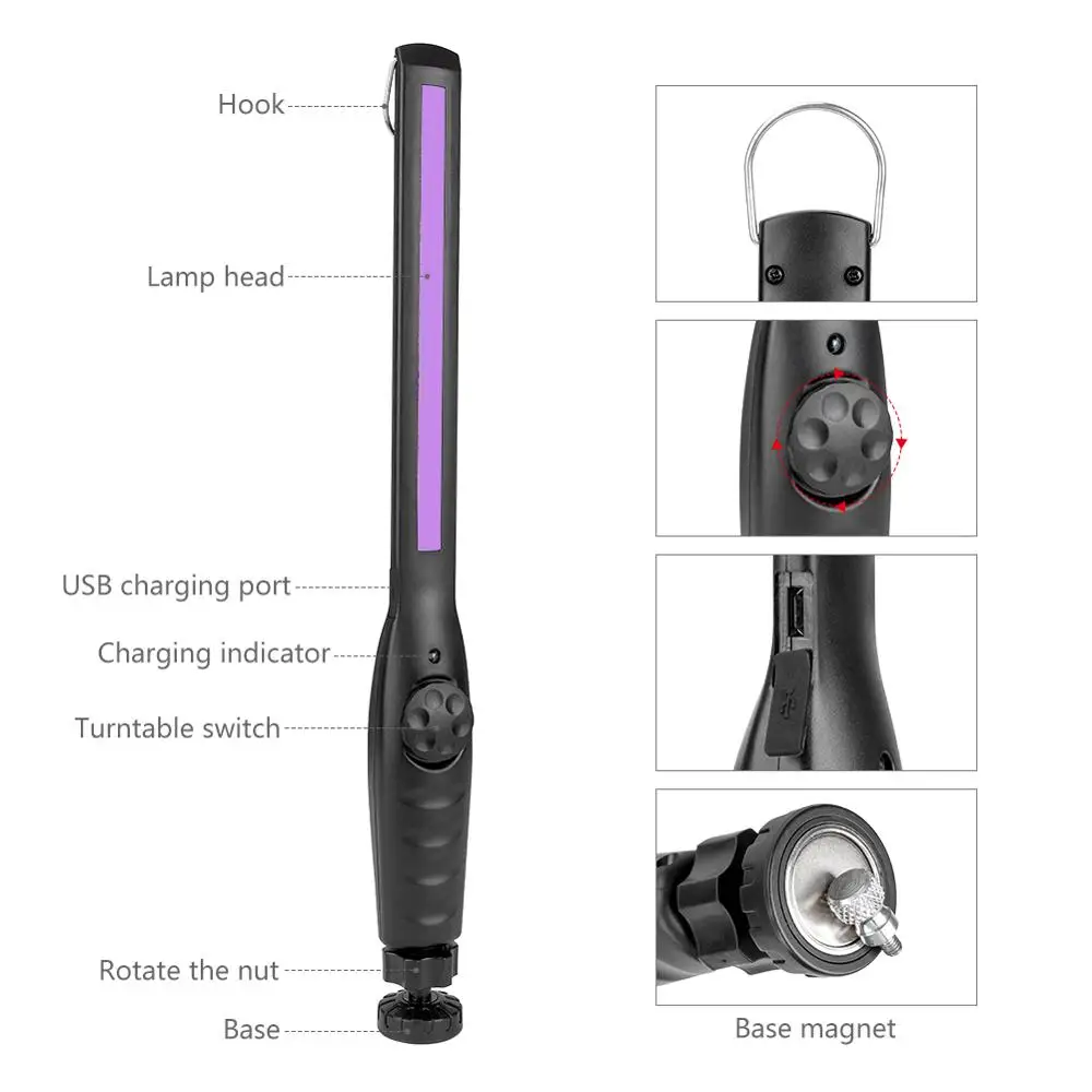 Портативный фонарик Sanyi светодиодный Рабочий фонарь COB USB перезаряжаемый внешний