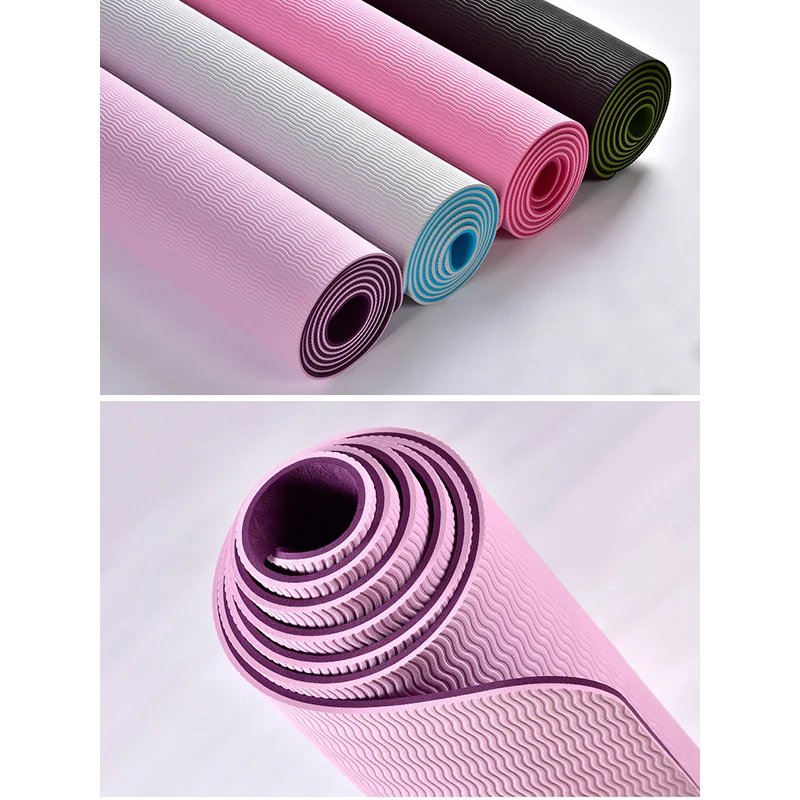 Non Slip Yoga Mat Made with Natural Rubber Fitness Exercise Mat Strap-Workout Mat for Yoga Pilates Floor Exercises