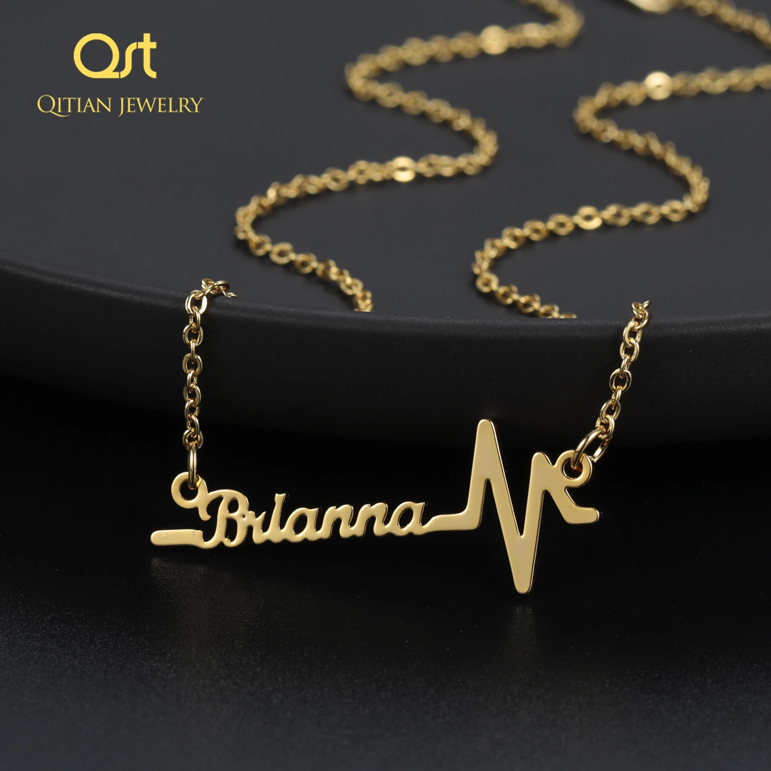 Personalized Heartbeat Symbol Name Necklace&pendants Custom