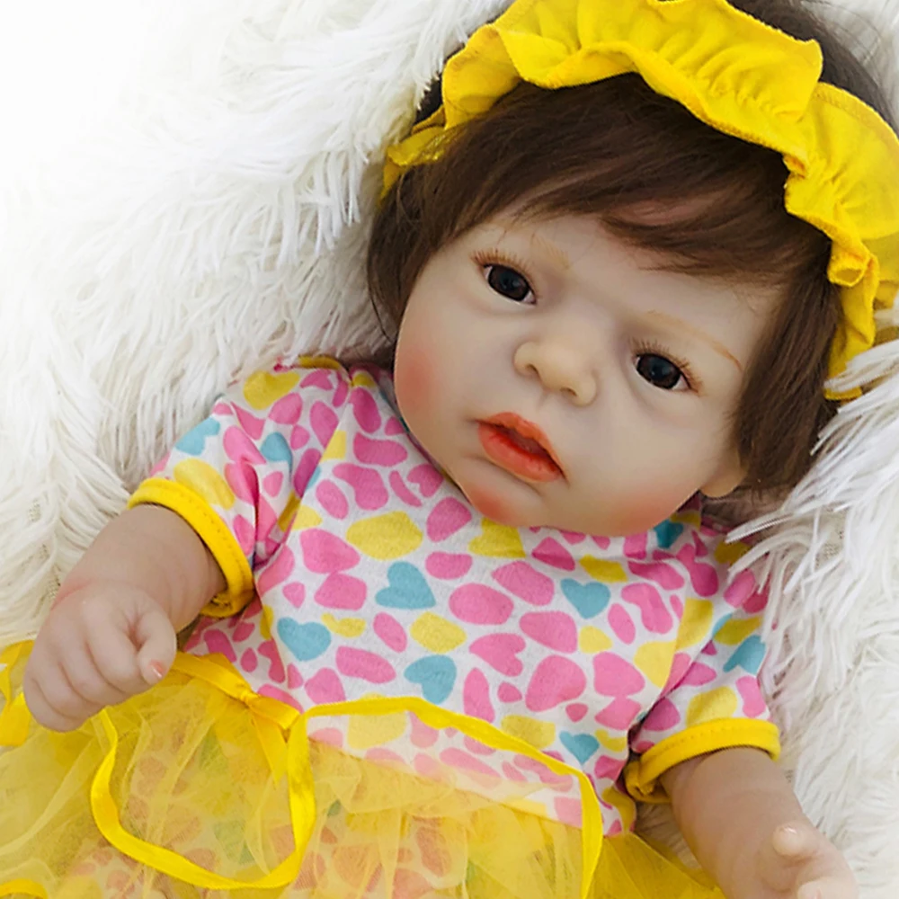 Boneca bebe reborn corpo de silicone inteiro 22 дюйма 55 см настоящая силиконовая кукла детские куклы