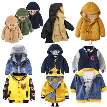 

Kids Jackets Coats Outerwear Winter Fleece Jackets For Boy Hooded Warm Windbreaker Baby Kids Coats Children Zipper Clothes