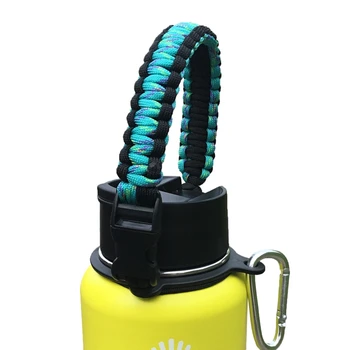 

1 pcs Water Bottle Strap Portable Handle Ring Holder Buckled Braided Paracord Kettle Carrier Lanyard Cord Rope