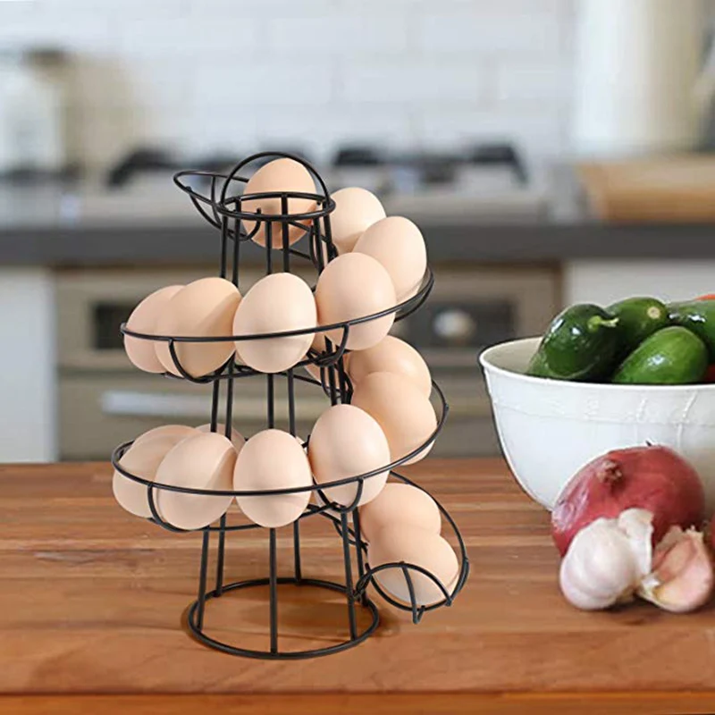 

Egg Frame Spiral Creative Egg Basket Iron Art Practical Multi-functional Storage Frame Inclusion 18x18x26cm