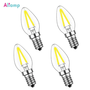 

C7 E14 LED Light Bulb Edison Screw Lamp 6000K Cold White 15W Enquivalent Candle Torpedo Shape 110V 220V Ceiling Lighting 4Pack