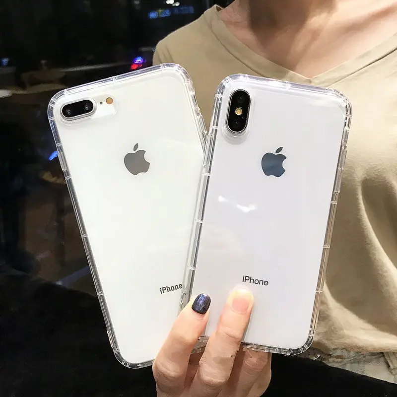 

Simplicity Shockproof Bumper Transparent Silicone Phone Case For iPhone XS XR XS Max 8 7 6S Plus Back Full Cover For 11 pro Max