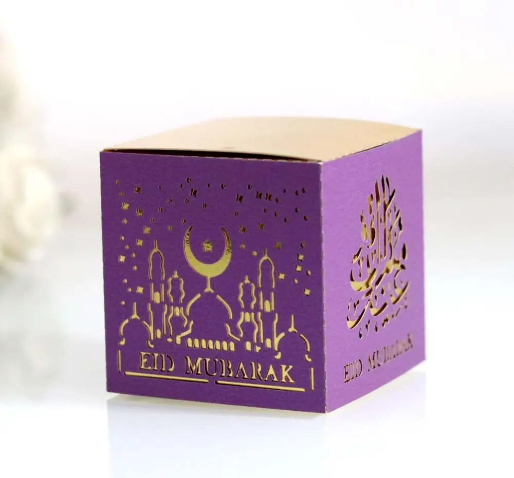 50pcs Eid Mubarak Candy Box Favor Ramadan Kareem Gift Boxes Islamic Muslim Festival Happy al-Fitr Event Party Supplies | Дом и сад