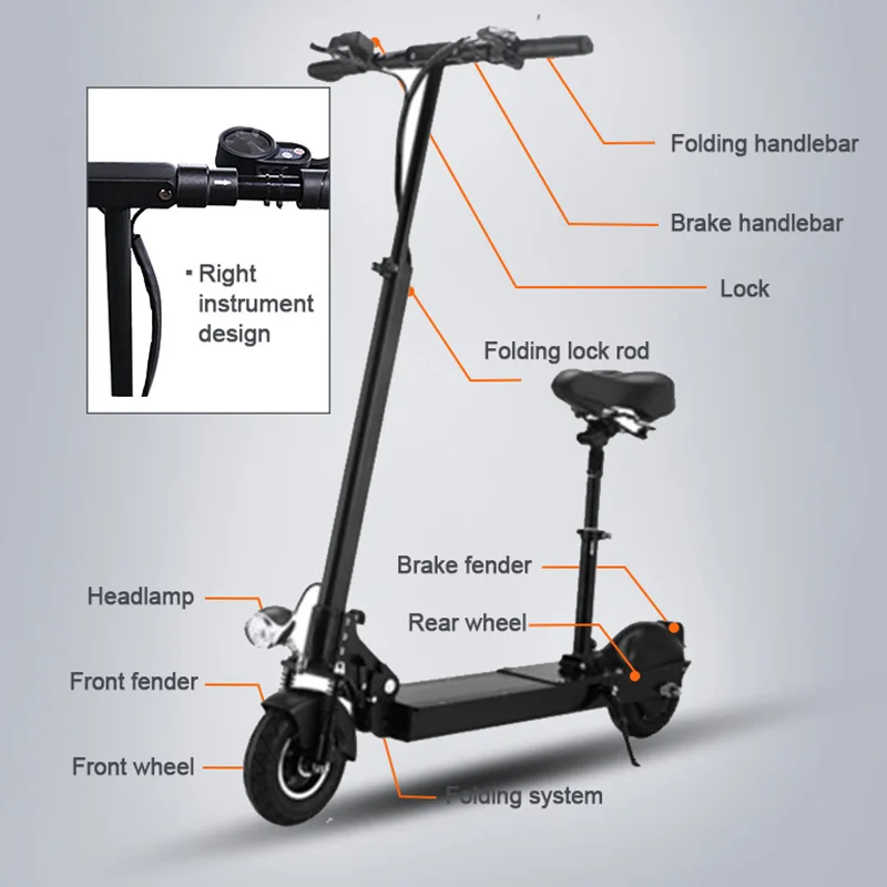 Discount 36V 500W Electric Scooter 73km Long Distance 8" Motor Wheel 21AH Battery Adult kick e scooter folding patinete electrico adulto 2