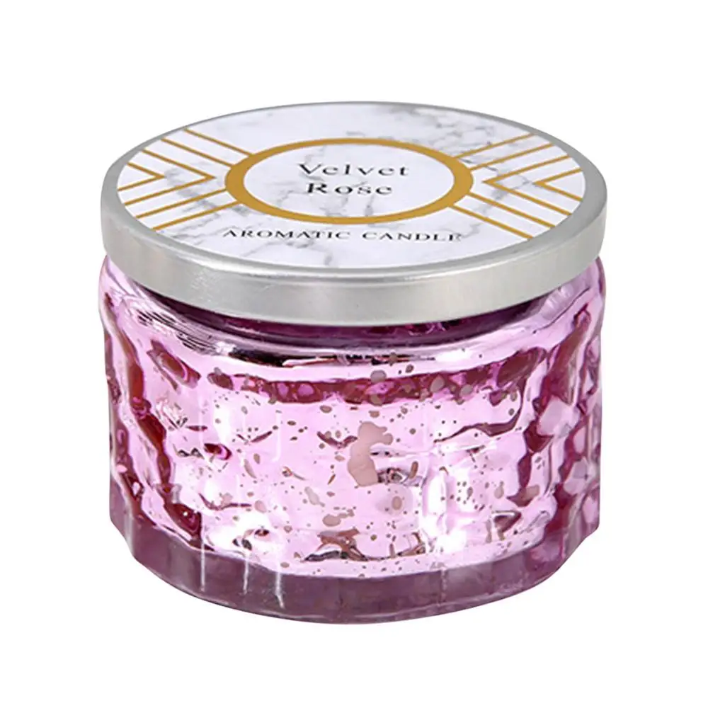 Pink Эфирные масла аромат бездымного благовония ароматические свечи в стекле сжигать 25 часов - Цвет: Pink