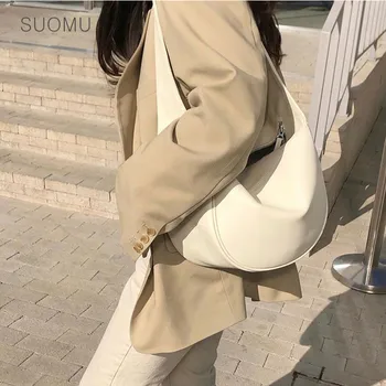 

Women large big capacity shouder bag large wide strap black white crossbody messenger bag 2020 spring summer new