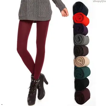 

Legging Brushed Lining Fleece Pants Warm Multicolor Stretch fashion Trample Feet Elasticity Leggings Women Autumn Winter Thick
