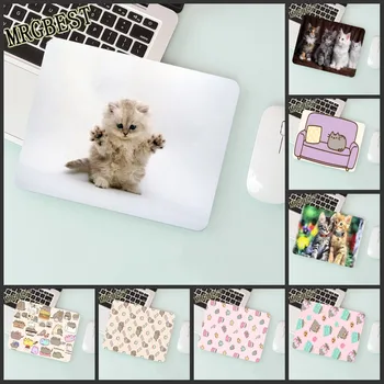 

MRGBEST White Cat Black Flower Background Gaming Mouse Pad 22x18MM Gamer Keyboard Desk Mat for CS GO Non-slip Rubber