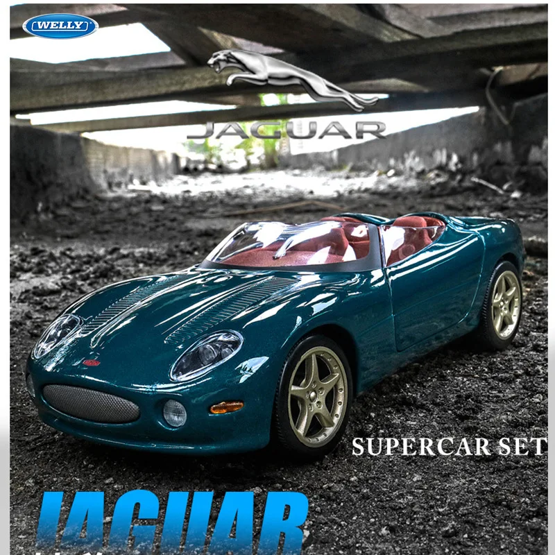 Welly 1:24 литье под давлением JAGUAR XK180 классический родстер симулятор металлический автомобиль модель игрушки для детей подарок коллекция украшения детская игрушка - Цвет: Зеленый