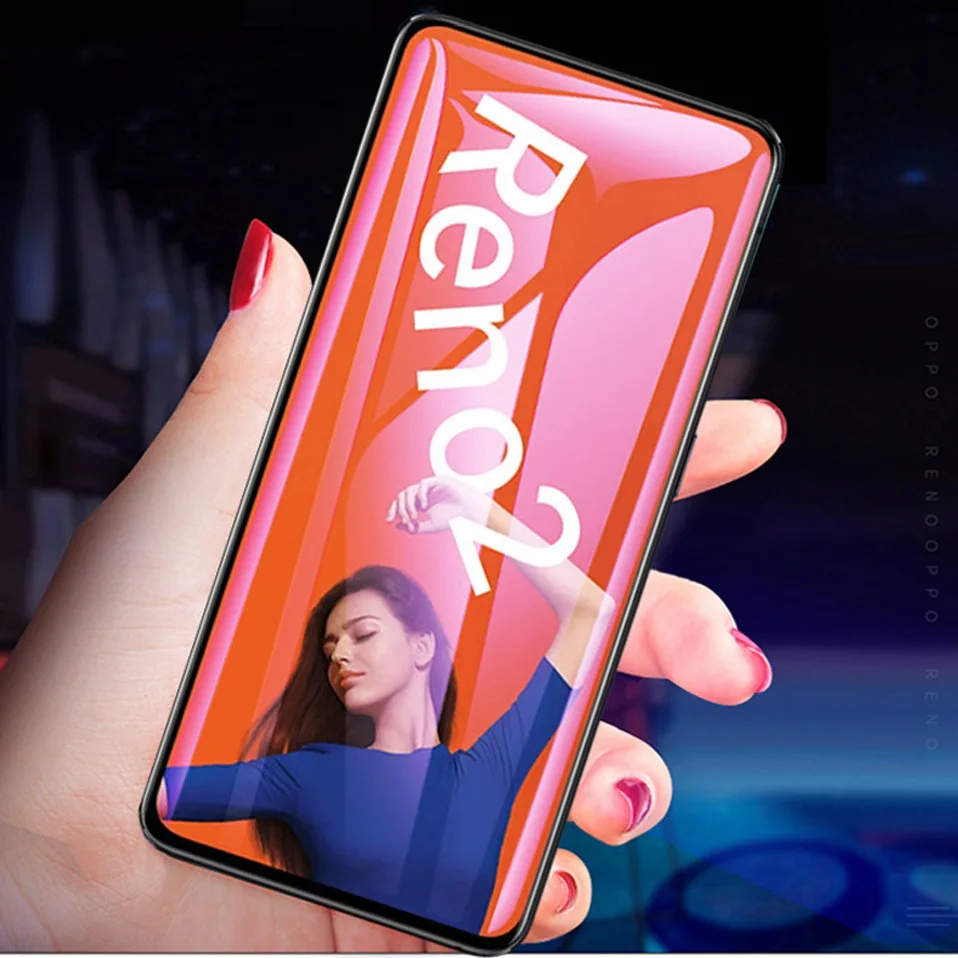 6D Tempered Glass for OPPO Reno 2 Reno2 Z Screen Protective Full Cover Glass for OPPO Realme 3 5 Pro X Q C1 C2 A9-2020 AX5S film (2)