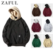ZAFUL, мужская толстовка с капюшоном, цвет-блокировка, с надписями, с карманами, свитшоты, флис, повседневная, хип-хоп, толстовки, крутые, женские пуловеры