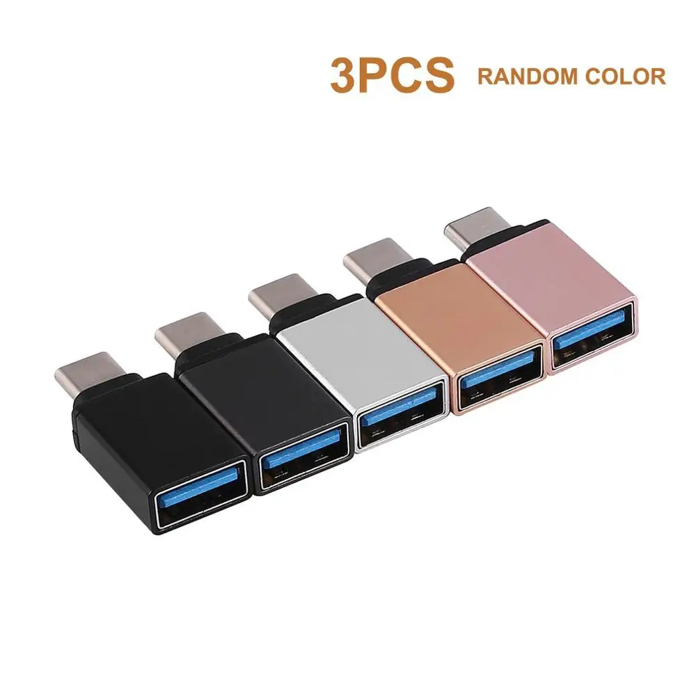 3 шт. Портативный USB 3,1 type-C штекер USB 3,0 A Женский конвертер USB кабель адаптер прочный корпус из алюминиевого сплава ультра светильник - Цвет: random