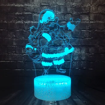 

Santa Claus LED Bulb 3D Cartoon Lamp Christmas Decorations For Home Night Light Luminaria Holidiay Birthday Kid Gift