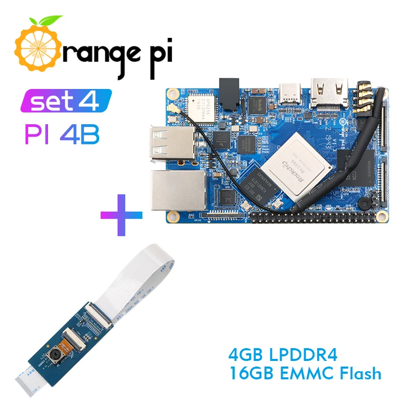 Камера Orange Pi 4B + 13MP с MIPI OV13850 4G16GB EMMC NPU SPR2801S макетная плата поддержкой Android Ubuntu