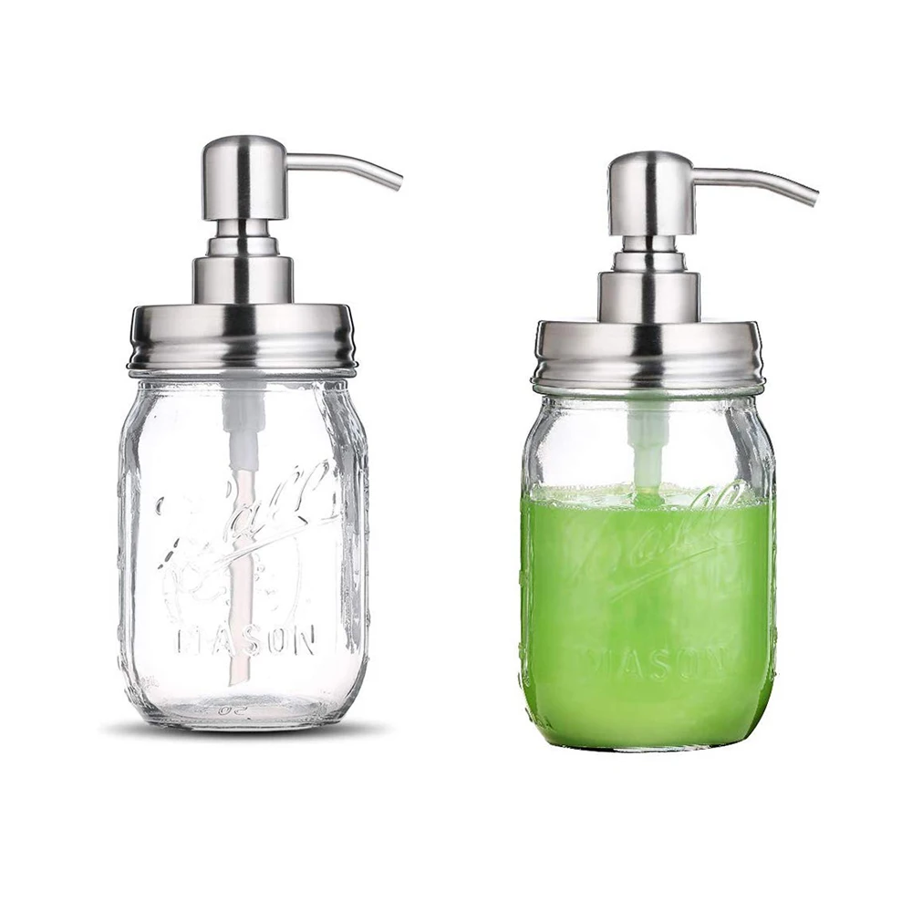 

480ml Liquid Soap Dispenser Glass Jar Sanitizer Dispensador Facial Cleanser Organize Bottle Shampoo Shower Gel Lotion Bottles