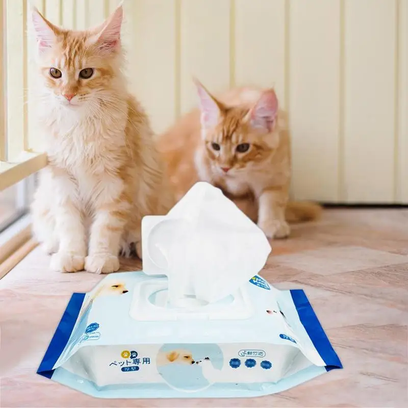 80 шт. для чистки собак бумажное полотенце s Cat Dog Tear для удаления гигиенических чистящих бумажных полотенец чистящие салфетки принадлежности для ухода