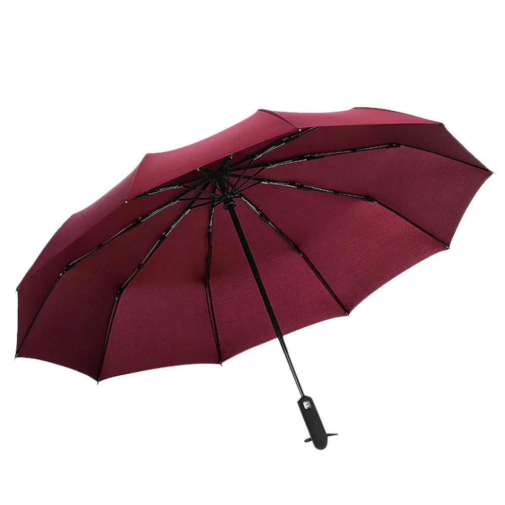 Ветростойкий складной зонт 10 к от дождя для женщин авто Роскошные Большие ветрозащитные Зонты Дождь для мужчин черное покрытие автоматический Umbr - Цвет: RED