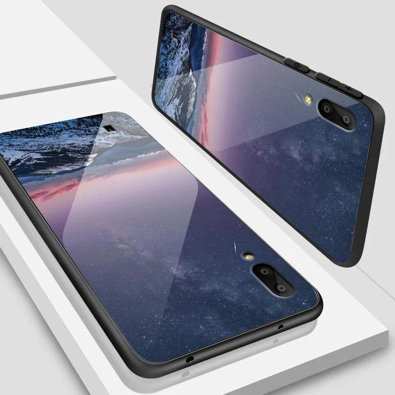 Модные Роскошные для samsung Galaxy A10 A20 A30 A40 A50 A6S A70 A8S A80 A90 закаленное Стекло чехол J4Plus M10 M20 M30 Note9 чехлы из ТПУ - Цвет: W377