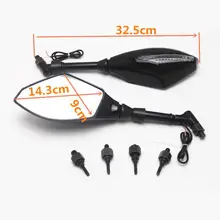 Мотоцикл светодиодный светильник сигнала поворота зеркала заднего вида с прозрачной крышкой 1087-черный