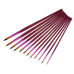 12 PCs Drawing Brushes Purple Rod round Front Brush Watercolor Pen Set Art Supplies