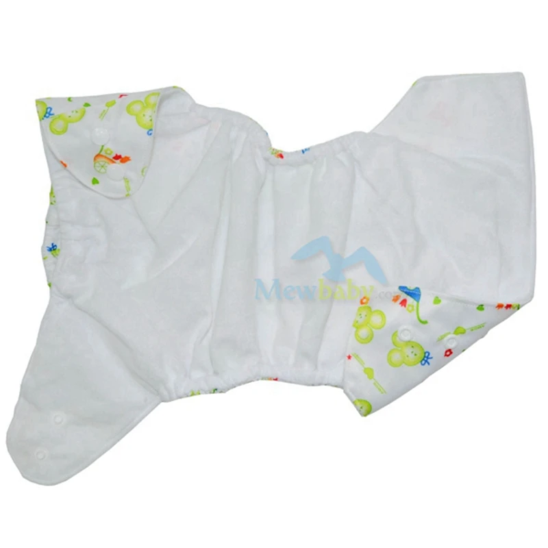 One Size Fits All Baby Reusable Pocket Diaper Washable Diaper Cover with 1pc Microfiber Insert Suits Birth to Potty