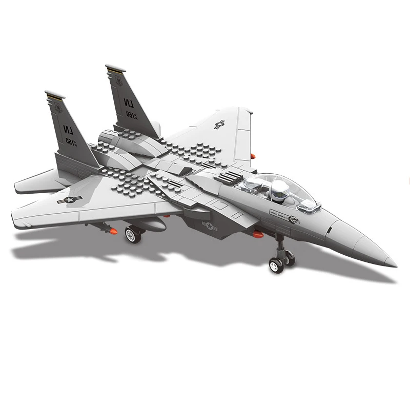 

Modern military world war Boeing F-15 Eagle Fighter building block model ww2 air force figures brick educational toys collection