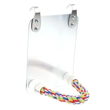 

Pet Fun Mirror Toy for Parrot Cockatiel Small Birds Parrots Bite Climbing Stand Holder Accessories