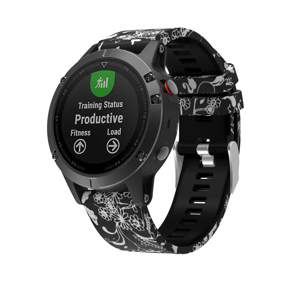 

Soft Silicon Watch Strap Replacement Fashion Printed Quick Install Smart Watch Band Strap For Garmin Fenix 5