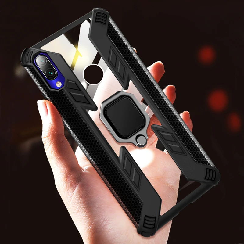 

Funda protectora a prueba de golpes para Huawei P30 Pro Lite Honor 20 Pro 10i 10Lite 8X 8A 8 X Nova 5 T 5 T Mate 20 cubierta trasera del sostenedor del anillo del coche