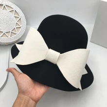 Шляпа новая зимняя французская аристократическая Хепберн ветровая маленькая шляпа Женская шерстяная шляпа вечерние покупки бум? Хан издание