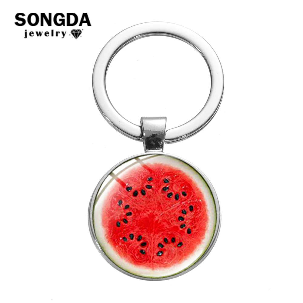 SONGDA летняя фруктовая картина стеклянный купол на брелок арбуз киви лимон