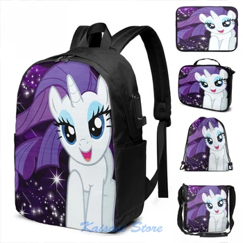 

Funny Graphic print Rarity USB Charge Backpack men School bags Women bag Travel laptop bag