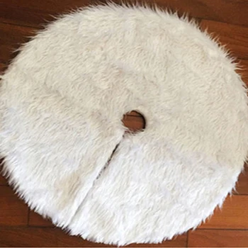 

1Pcs White Plush Carpets Mats Soft Cute Christmas Tree Skirts New Year Event Party Decoration for Home Shop Window